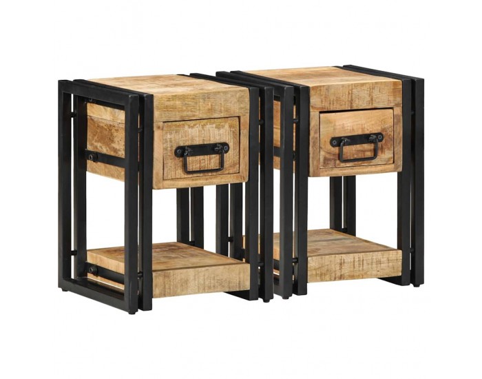 Sonata H Нощен шкаф 2 pcs Кафяво 30 x 30 x 40 cm мангово дърво масив