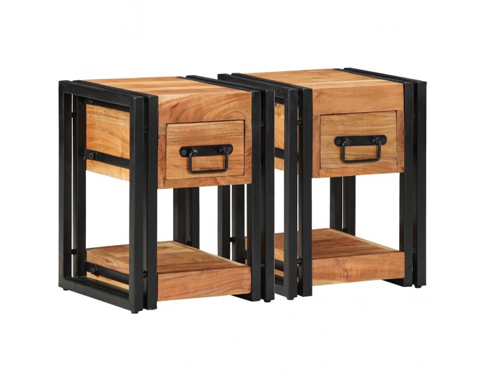 Sonata H Нощен шкаф 2 pcs Кафяво 30 x 30 x 40 cm Акациево дърво масив