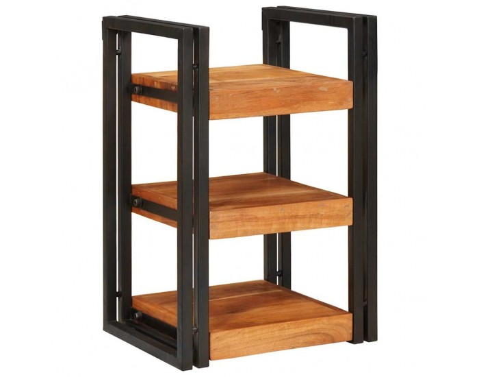 Sonata H Нощно шкафче Кафяв и черен 38 x 33 x 58 см Солидно дърво акация