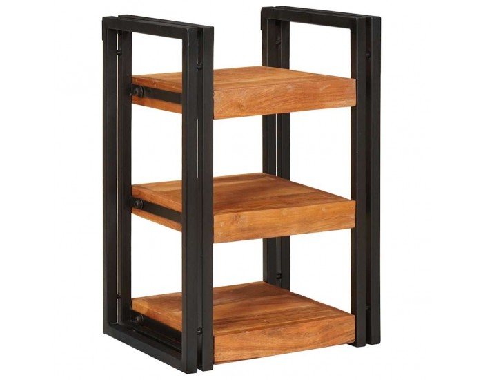 Sonata H Нощно шкафче Кафяв и черен 38 x 33 x 58 см Солидно дърво акация