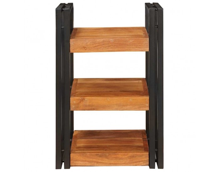 Sonata H Нощно шкафче Кафяв и черен 38 x 33 x 58 см Солидно дърво акация