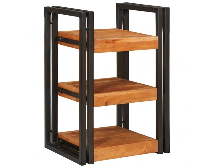 Sonata H Нощно шкафче Кафяв и черен 38 x 33 x 58 см Солидно дърво акация