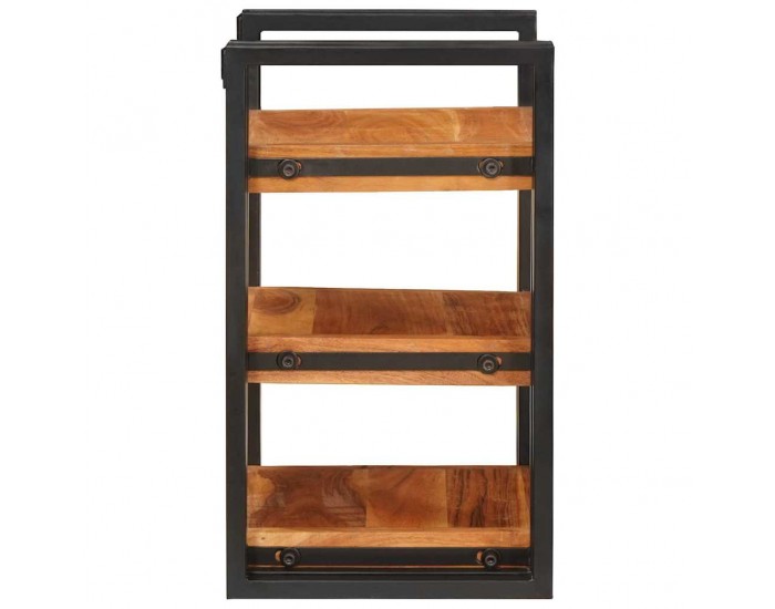 Sonata H Нощно шкафче Кафяв и черен 38 x 33 x 58 см Солидно дърво акация