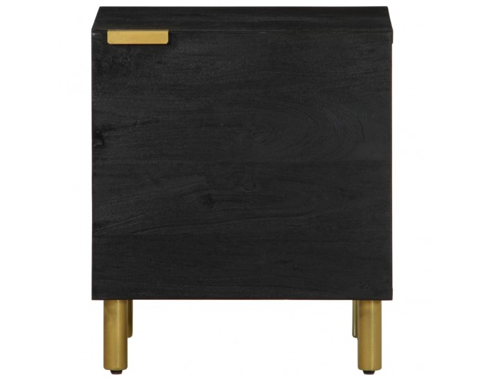 Sonata H Нощно шкафче, черно, 40x33x46 см, мангово дърво масив
