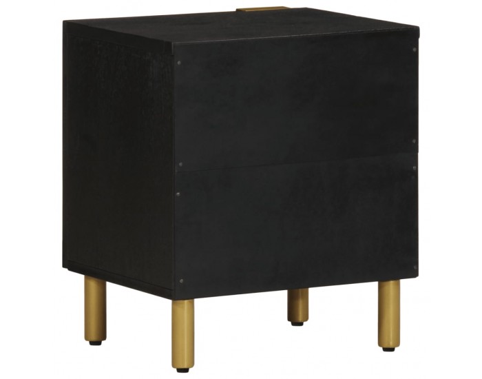 Sonata H Нощно шкафче, черно, 40x33x46 см, мангово дърво масив