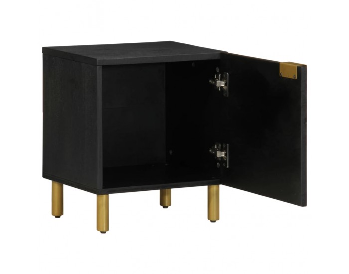 Sonata H Нощно шкафче, черно, 40x33x46 см, мангово дърво масив