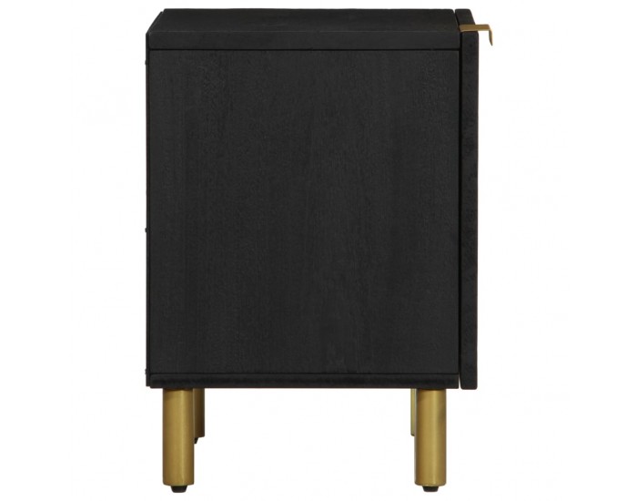 Sonata H Нощно шкафче, черно, 40x33x46 см, мангово дърво масив
