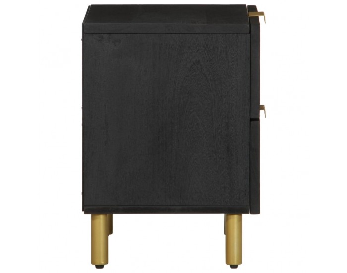 Sonata H Нощно шкафче, 2 бр, черни, 40x33x46 см, мангово дърво масив