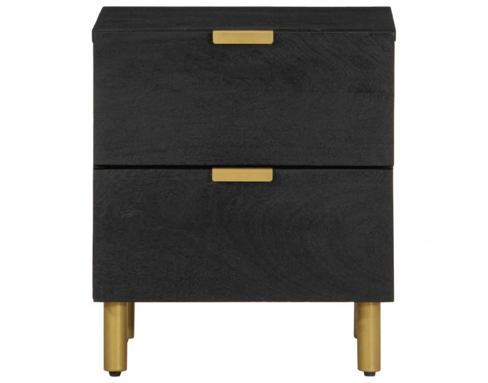 Sonata H Нощно шкафче, 2 бр, черни, 40x33x46 см, мангово дърво масив