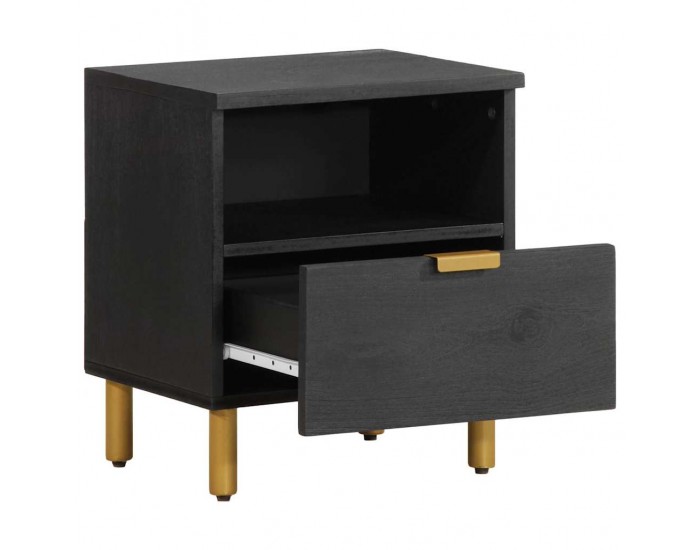 Sonata H Нощно шкафче, черно, 40x33x46 см, инженерно дърво