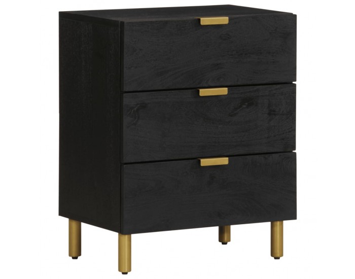Sonata H Нощно шкафче, черно, 50x33x62 см, инженерно дърво