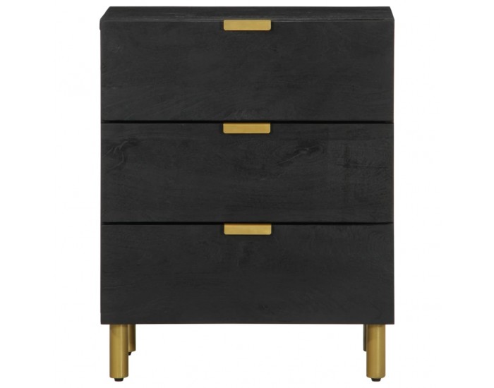 Sonata H Нощно шкафче, черно, 50x33x62 см, инженерно дърво