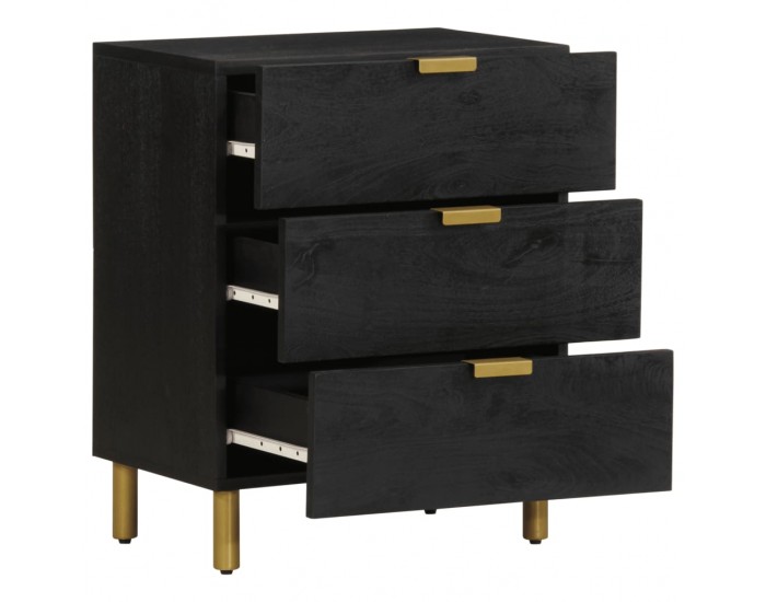 Sonata H Нощно шкафче, черно, 50x33x62 см, инженерно дърво