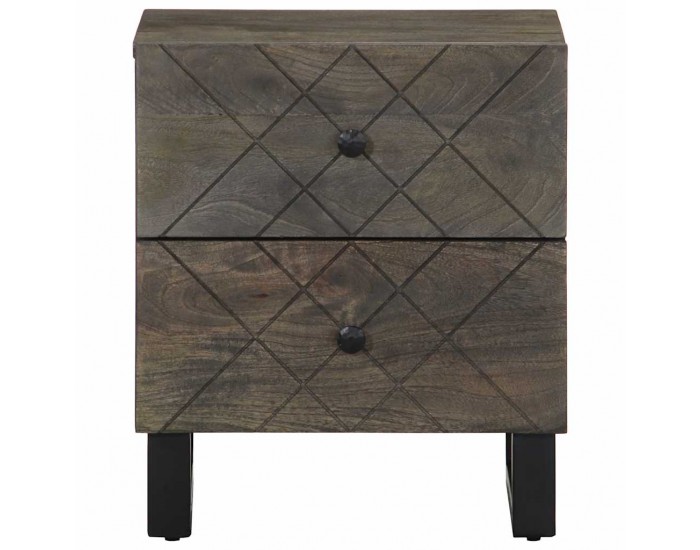 Sonata H Нощно шкафче, черно, 40x33x46 см, мангово дърво масив