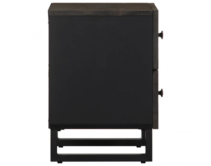 Sonata H Нощно шкафче, черно, 40x33x46 см, мангово дърво масив