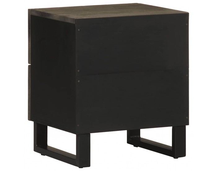 Sonata H Нощно шкафче, черно, 40x33x46 см, мангово дърво масив