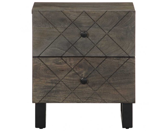 Sonata H Нощни шкафчета, черни, 2 бр, 40x33x46 см, манго масив