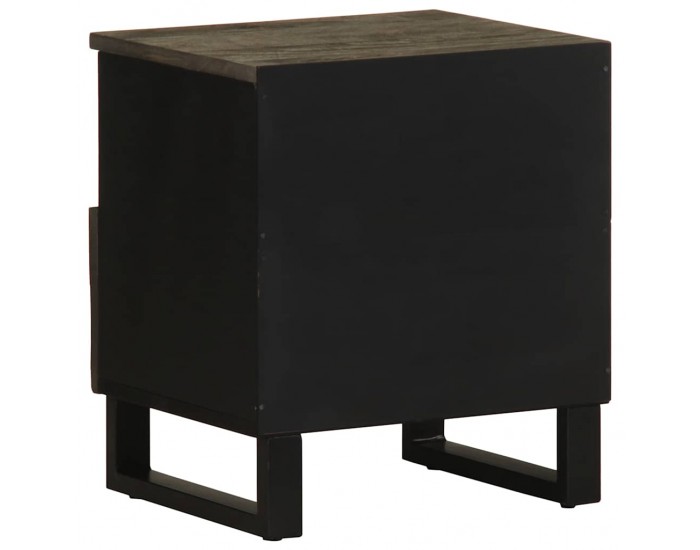 Sonata H Нощно шкафче, черно, 40x33x46 см, мангово дърво масив