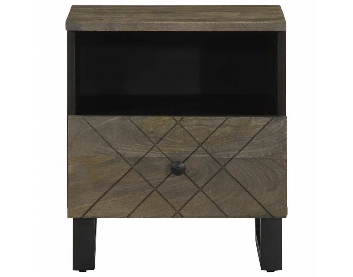 Sonata H Нощно шкафче, черно, 40x33x46 см, мангово дърво масив