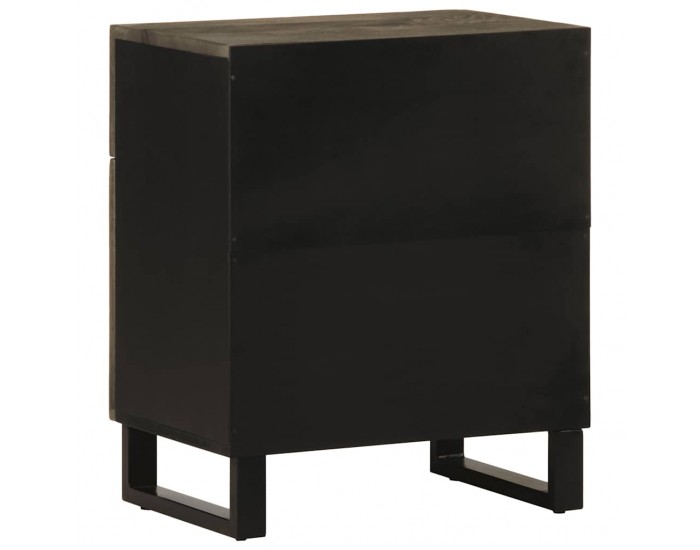 Sonata H Нощно шкафче, черно, 50x33x60 см, мангово дърво масив