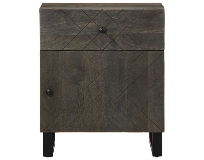 Sonata H Нощно шкафче, черно, 50x33x60 см, мангово дърво масив