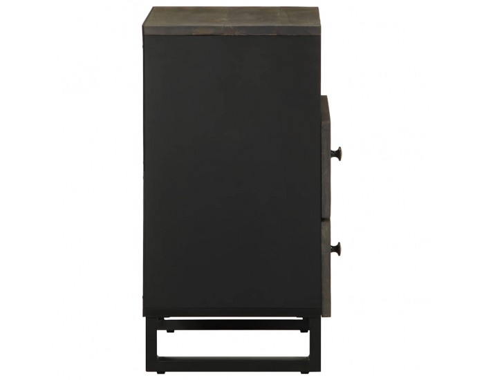 Sonata HL Нощно шкафче черно 50x33x62 cm Масивна дървесина Манго
