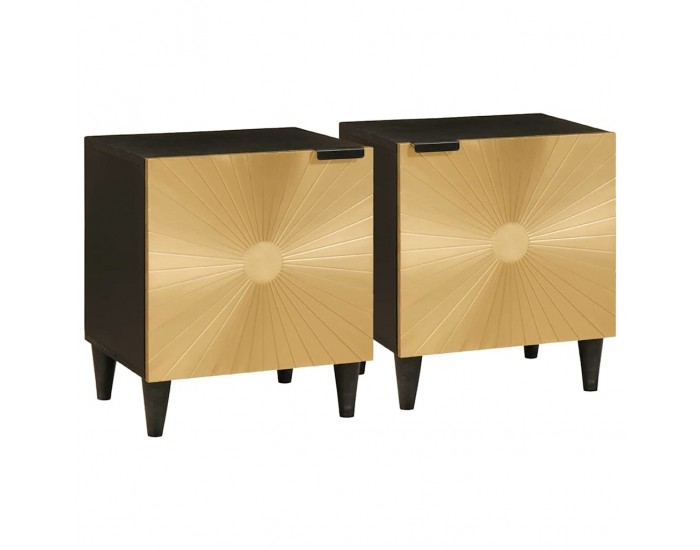 Sonata H Нощно шкафче 2 pcs Черен и златен 40 x 33.5 x 46 см