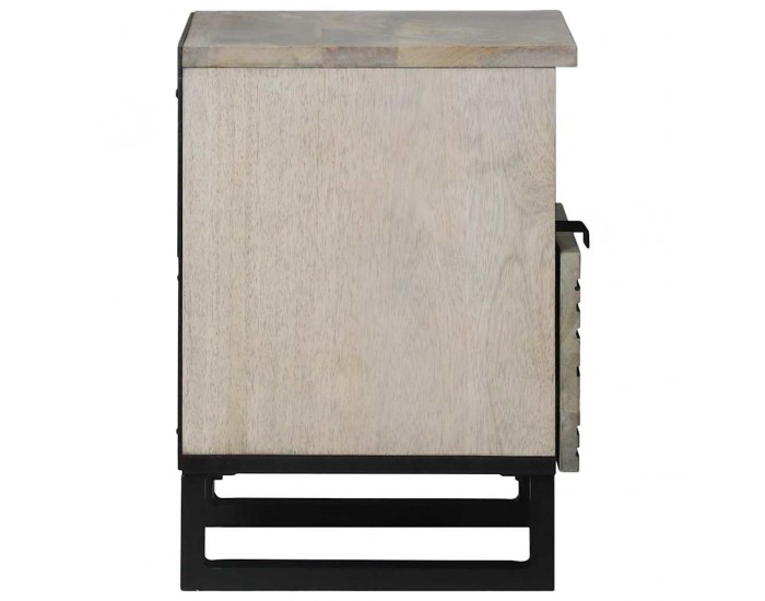 Sonata H Нощен шкаф Бяло и черно 40 x 33 x 46 см мангово дърво масив