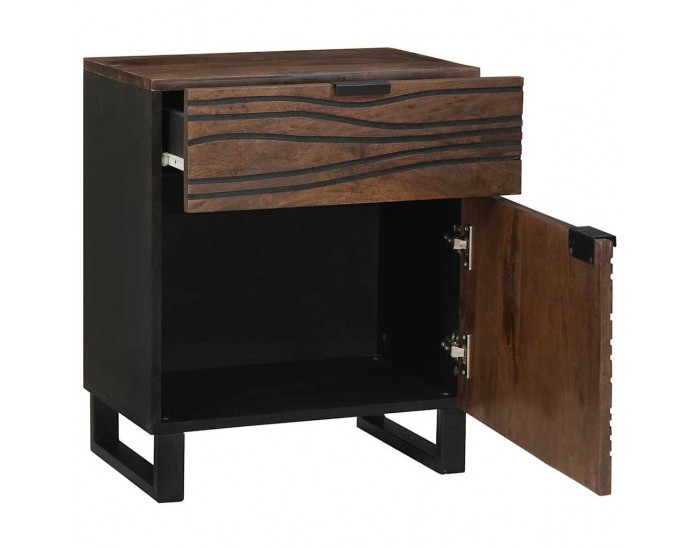 Sonata H Нощен шкаф с чекмедже Орех 50 x 33 x 60 см мангово дърво масив