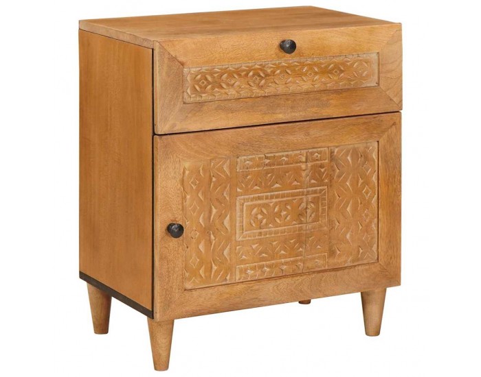 Sonata H Нощно шкафче Светлокафяво 50 x 33 x 60 см мангово дърво масив