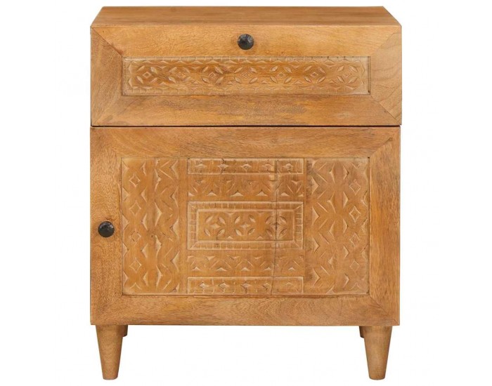 Sonata H Нощно шкафче Светлокафяво 50 x 33 x 60 см мангово дърво масив