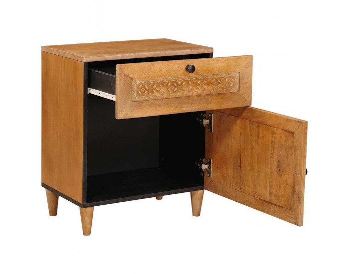 Sonata H Нощно шкафче Светлокафяво 50 x 33 x 60 см мангово дърво масив