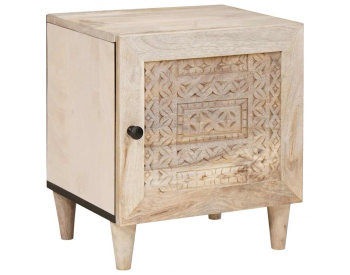 Sonata H Нощно шкафче Бежово 40 x 33 x 46 см мангово дърво масив