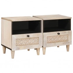 Sonata H Нощно шкафче 2 pcs Бежово 40 x 33 x 46 см мангово дърво масив - Спалня