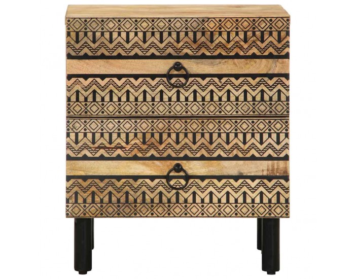 Sonata H Шкафове за легло 2 бр. черни Масивна груба дървесина Манго