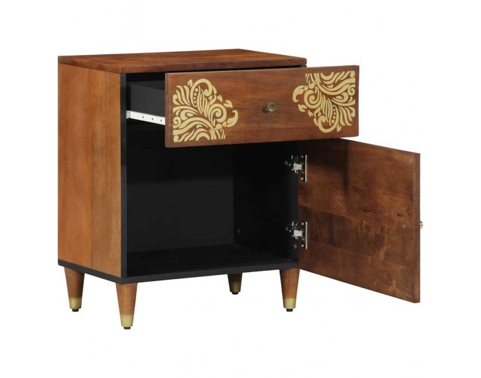 Sonata H Нощен шкаф Меденокафяво 50 x 33 x 60 см мангово дърво масив