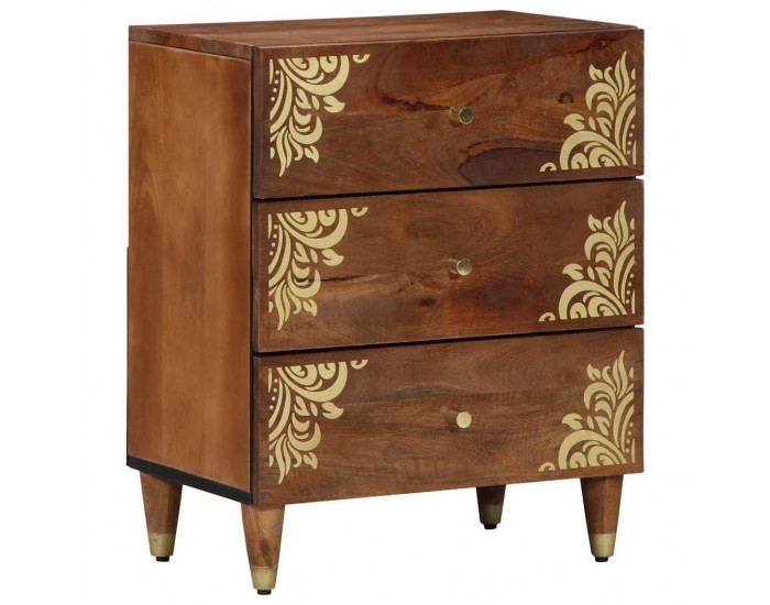 Sonata H Нощен шкаф Меденокафяво 50 x 33 x 62 см мангово дърво масив