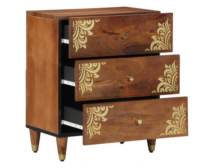 Sonata H Нощен шкаф Меденокафяво 50 x 33 x 62 см мангово дърво масив