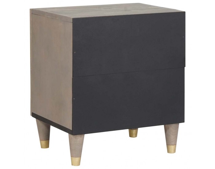 Sonata H Нощен шкаф Сив 40 x 33 x 46 см мангово дърво масив