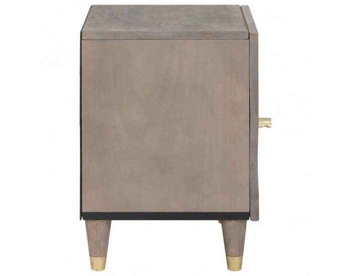 Sonata H Нощен шкаф Сив 40 x 33 x 46 см мангово дърво масив