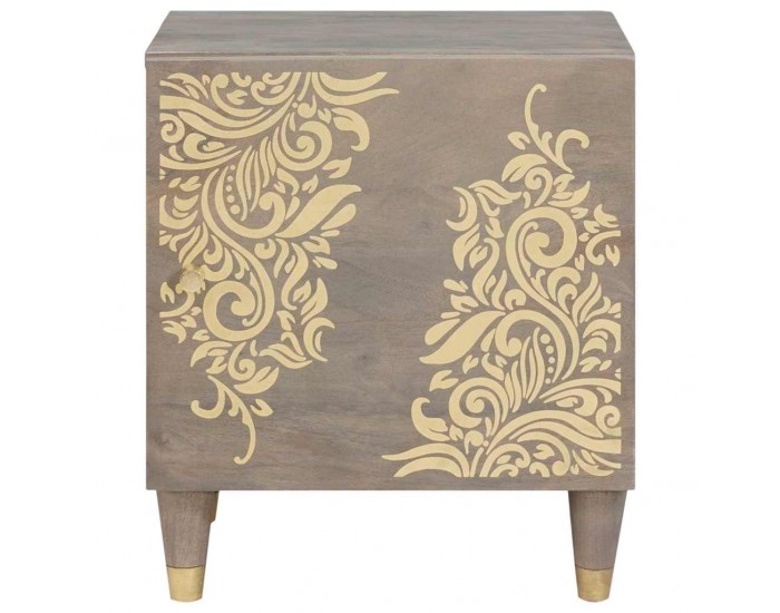 Sonata H Нощен шкаф Сив 40 x 33 x 46 см мангово дърво масив