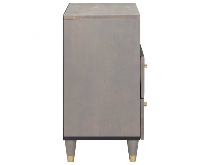 Sonata H Нощен шкаф с чекмедже Сив 50 x 33 x 62 см мангово дърво масив