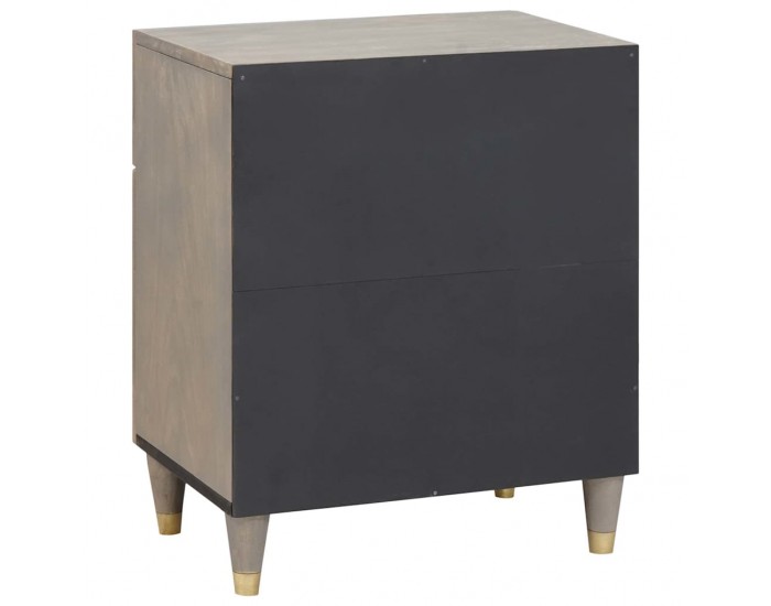 Sonata H Нощен шкаф с чекмедже Сив 50 x 33 x 60 см мангово дърво масив