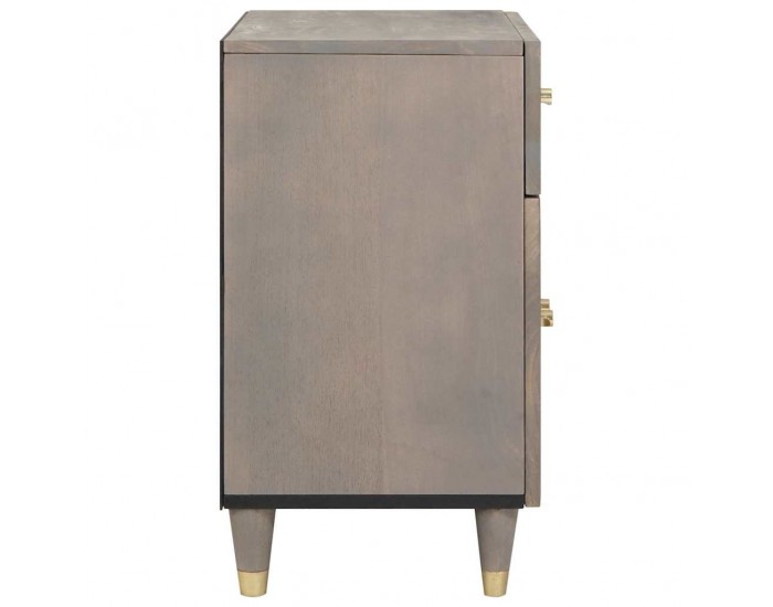 Sonata H Нощен шкаф с чекмедже Сив 50 x 33 x 60 см мангово дърво масив