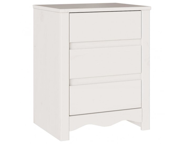 Sonata H Нощен шкаф Drammen Бяло 45 x 35 x 56 см Борово дърво масив
