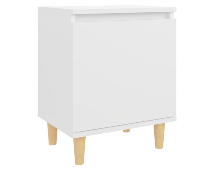 Sonata H Нощни шкафчета с крака от дървен масив 2 бр бели 40x30x50 см