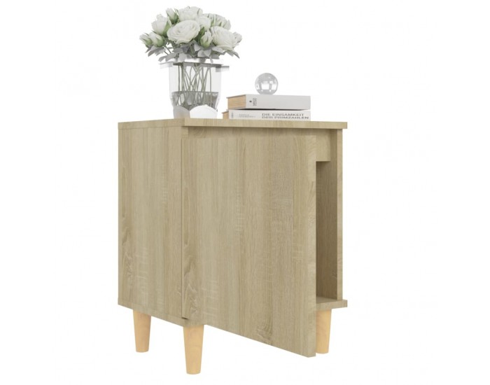 Sonata H Нощно шкафче с крака дървен масив, дъб сонома, 40x30x50 см