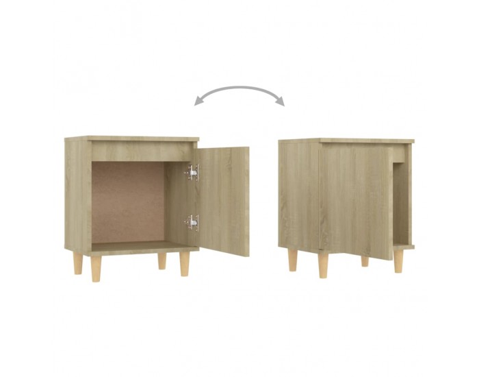 Sonata H Нощно шкафче с крака дървен масив, дъб сонома, 40x30x50 см