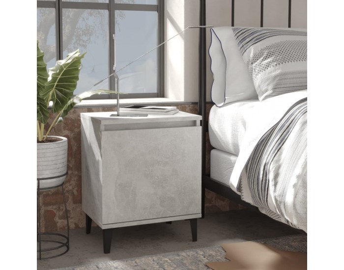 Sonata H Нощно шкафче с метални крака, бетонно сиво, 40x30x50 см