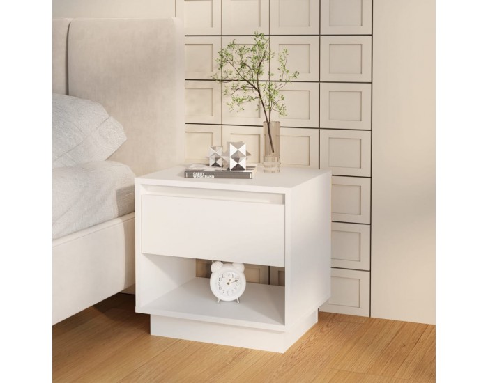 Sonata H Нощно шкафче, бяло, 45x34x44 см, инженерно дърво